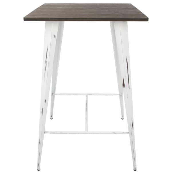 Carbon Loft Acar Pub Table In Vintage White And Espresso On Pub Table In Vintage White And Espresso