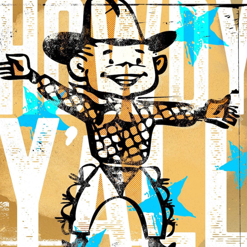 Marmont Hill - 'Howdy Yall Boy' by Rick Martin Painting Print on Wrapped Canvas - Multi-Color