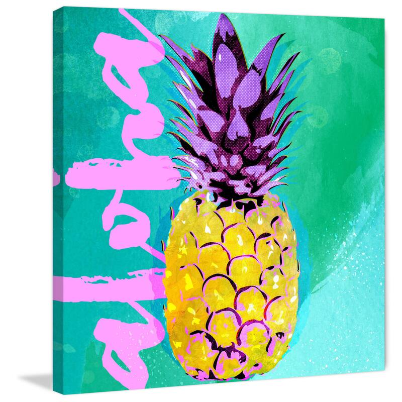 Marmont Hill - 'Pineapple Aloha' by Rick Martin Painting Print on Wrapped Canvas - Multi-Color