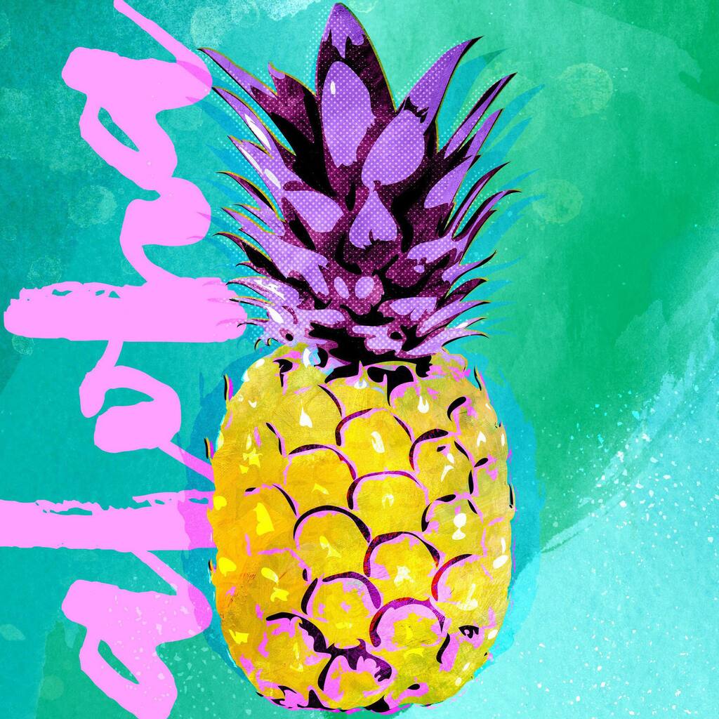 Marmont Hill - 'Pineapple Aloha' by Rick Martin Painting Print on Wrapped Canvas - Multi-Color
