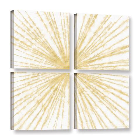 Linda Woods's 'Spinning Gold' 4 Piece Gallery Wrapped Canvas Square Set
