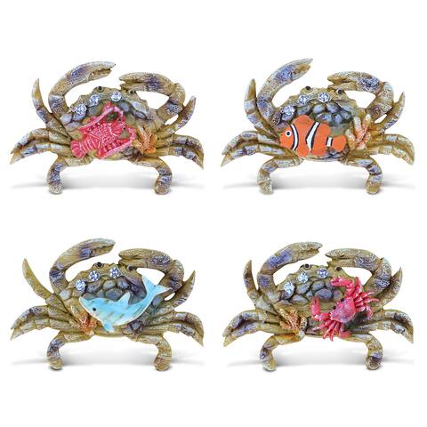 Puzzled Resin Crab Rockstone Refrigerator Magnet (Pack of 4)