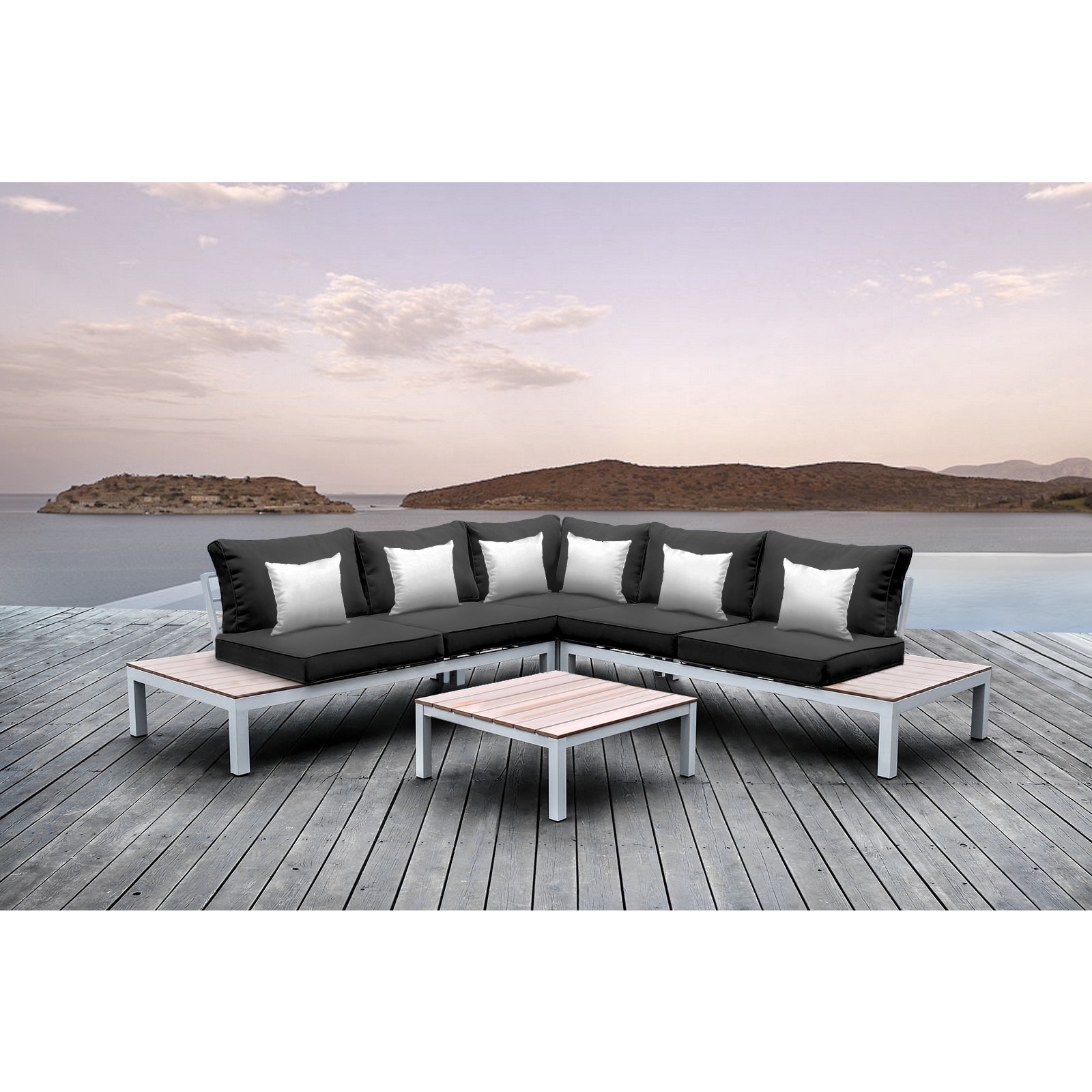 Shop Solis Pulito 4 Piece Outdoor Sectional White Aluminum With