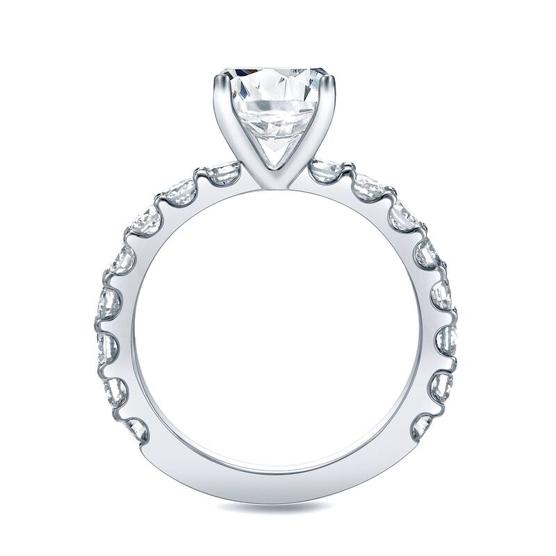 Auriya 14k Gold 2 carat TW Side-stone Cushion-cut Diamond Engagement Ring (H-I, VS1-VS2)
