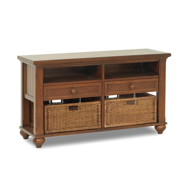 Shop Made to Order Treasures Brown Sofa TV Table Free Shipping Today