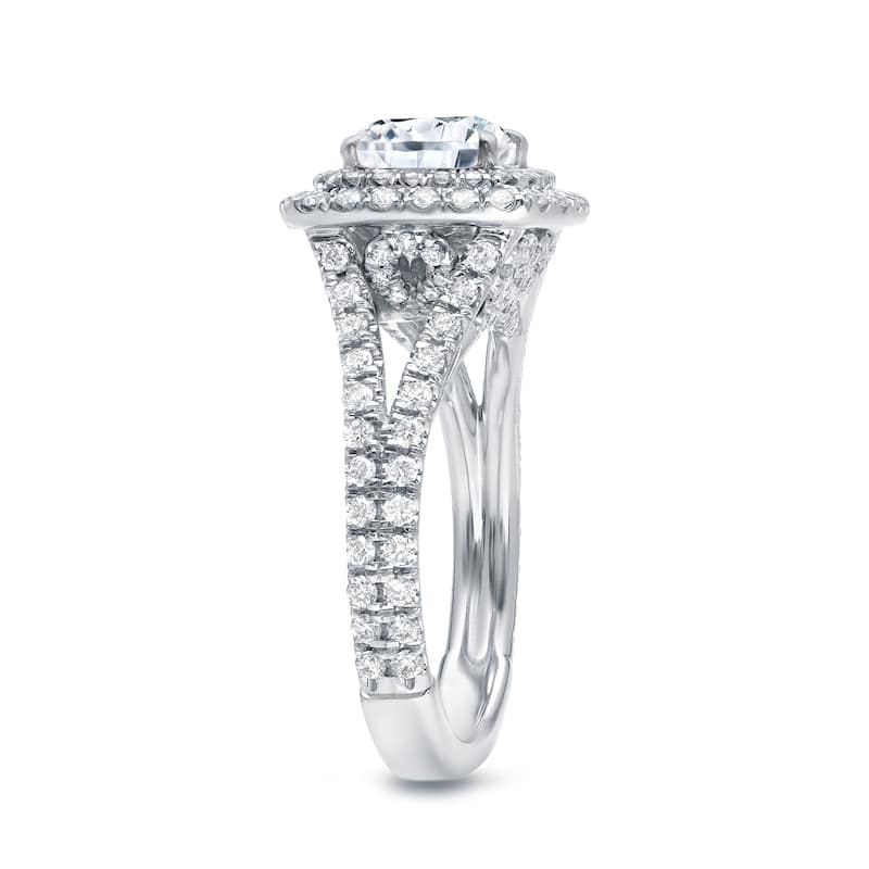 Auriya 18k Gold 2 carat TW Cushion-cut Halo Diamond Engagement Ring (H-I, VS1-VS2)