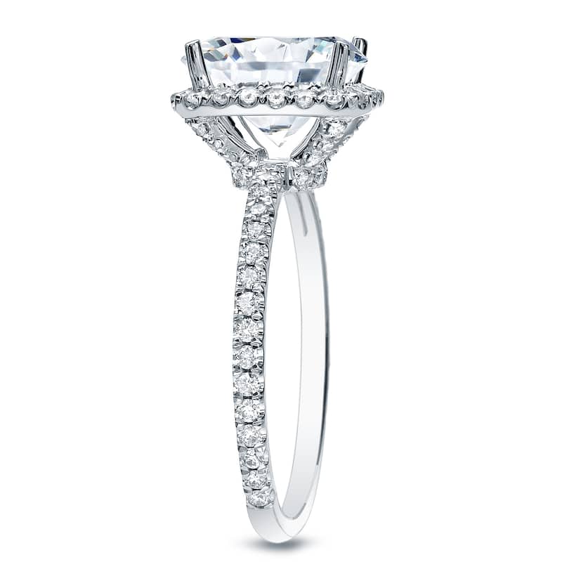 Auriya 14k Gold 1 1/2ctw Cushion-cut Halo Diamond Engagement Ring