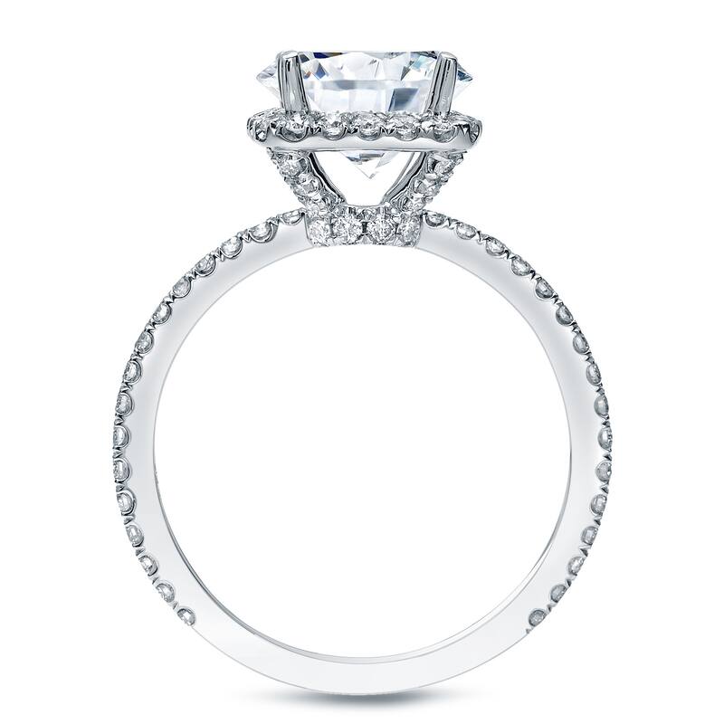 Auriya 14k Gold 1 1/2ctw Cushion-cut Halo Diamond Engagement Ring