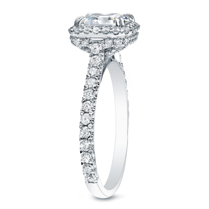 Auriya 14k Gold 1 3/4ctw Cushion-cut Halo Diamond Engagement Ring