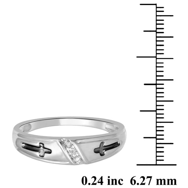 ctw H-I, I2-I3 Mens Diamond Wedding Band 1//8 Carat in 10K White Gold