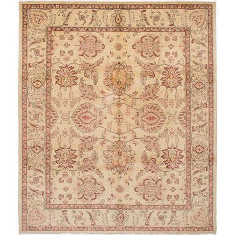 Hand-knotted Chobi Finest Ivory Wool Rug