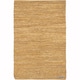 preview thumbnail 4 of 11, Artist's Loom Flatweave Contemporary Solid Pattern Leather Rug (2'x3')(Set of 2) Beige/Gold