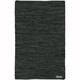 preview thumbnail 5 of 11, Artist's Loom Flatweave Contemporary Solid Pattern Leather Rug (2'x3')(Set of 2) Black