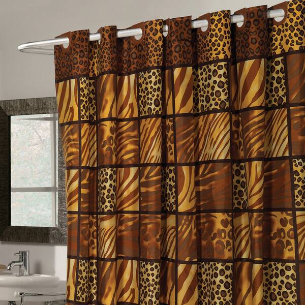 Shop Ez On Wild Animal Print Fabric With Built In Hooks Shower
