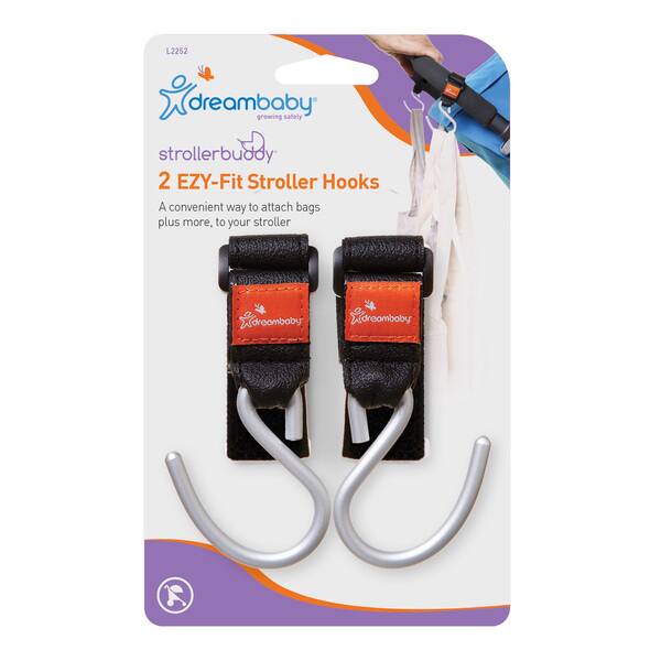 slide 2 of 12, Dreambaby Strollerbuddy EZY-Fit Aluminum Stroller Hooks (Set of 2)