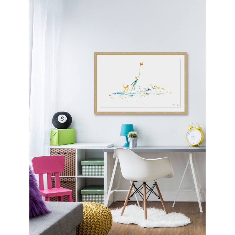 Marmont Hill - 'Boy and His Dog' by Maya Gur Framed Painting Print - Multi-Color