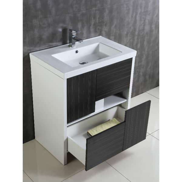 Fine Fixtures Midland Vanity Cabinet Set With Vitreous China Sink
