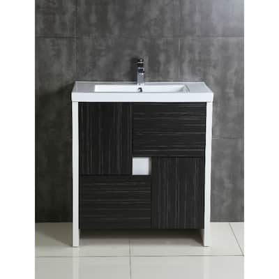 Fine Fixtures Midland Vanity Cabinet Set With Vitreous China Sink