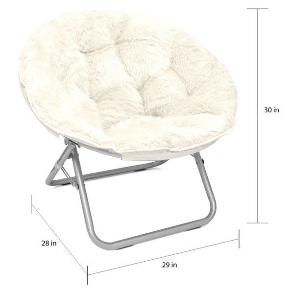 White fluffy 2024 papasan chair