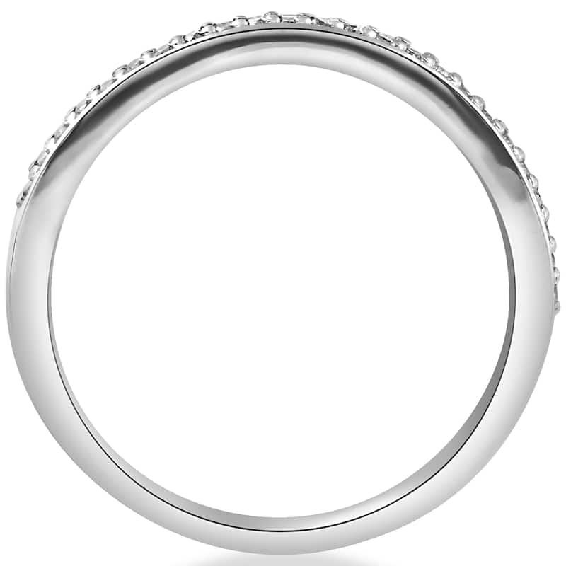 14k White Gold 1/10 cttw Diamond Guard Engagement Wedding Enhancer Ring