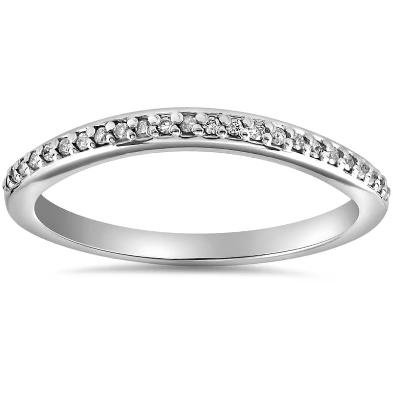 14k White Gold 1/10 cttw Diamond Guard Engagement Wedding Enhancer Ring