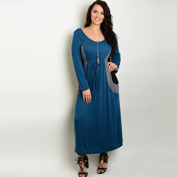 long sleeve rayon maxi dress