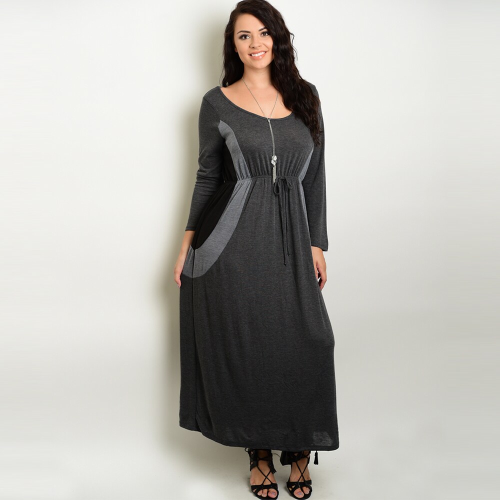 long sleeve rayon maxi dress