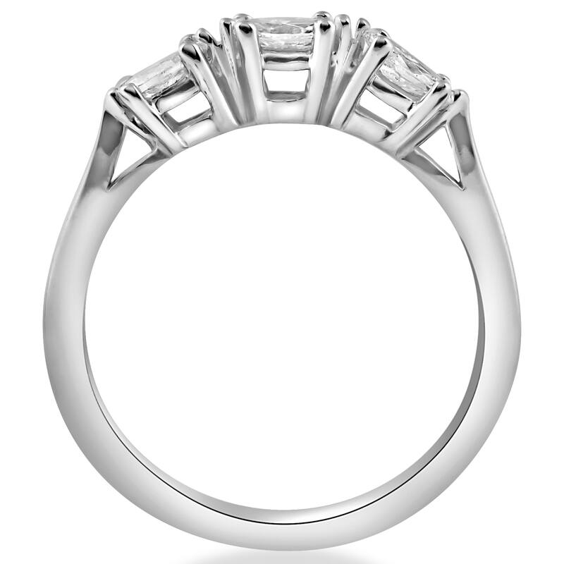14k White Gold 1/3 ct TDW Marquise Diamond Wedding Anniversary Ring