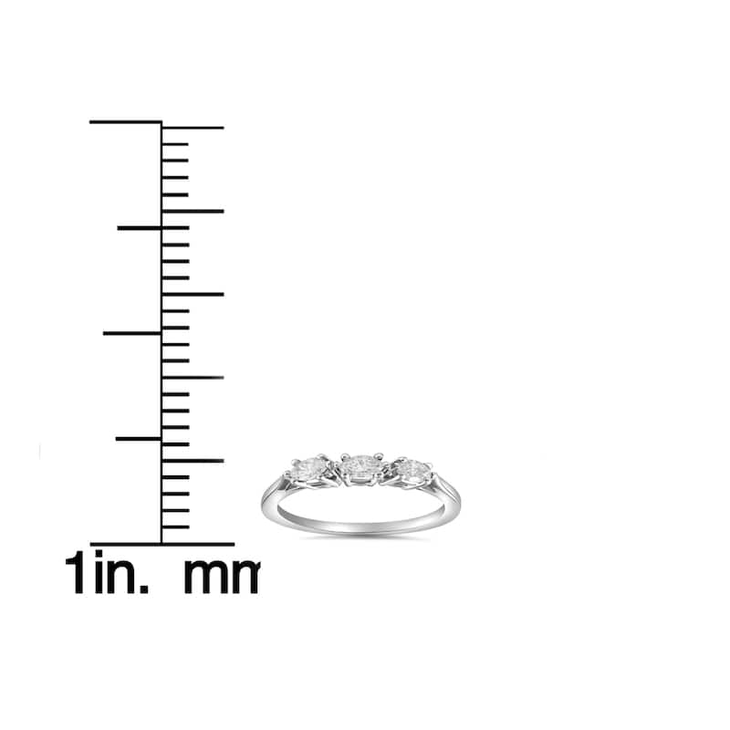 14k White Gold 1/3 ct TDW Marquise Diamond Wedding Anniversary Ring