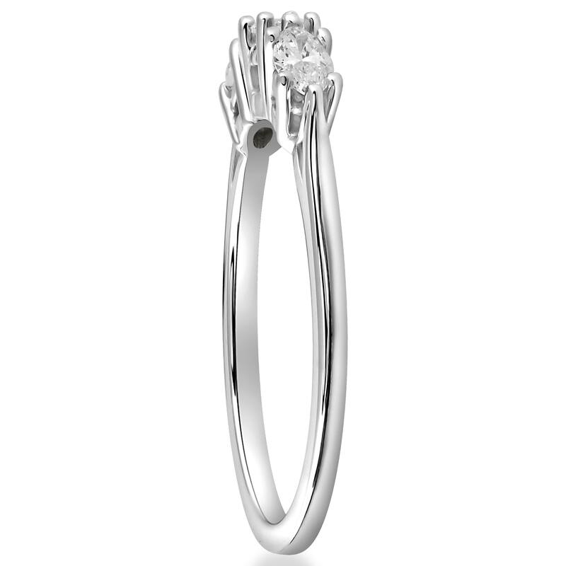 14k White Gold 1/3 ct TDW Marquise Diamond Wedding Anniversary Ring