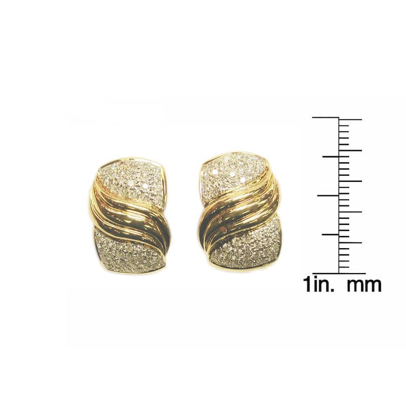 Kabella 18K Yellow Gold Diamond Hoop Earrings