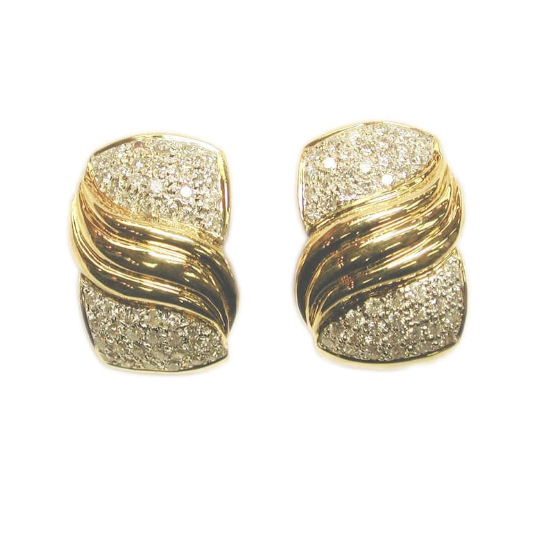 Kabella 18K Yellow Gold Diamond Hoop Earrings
