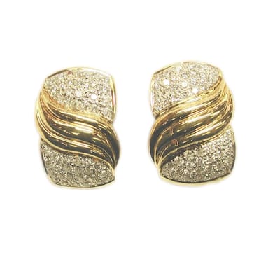Kabella 18K Yellow Gold Diamond Hoop Earrings