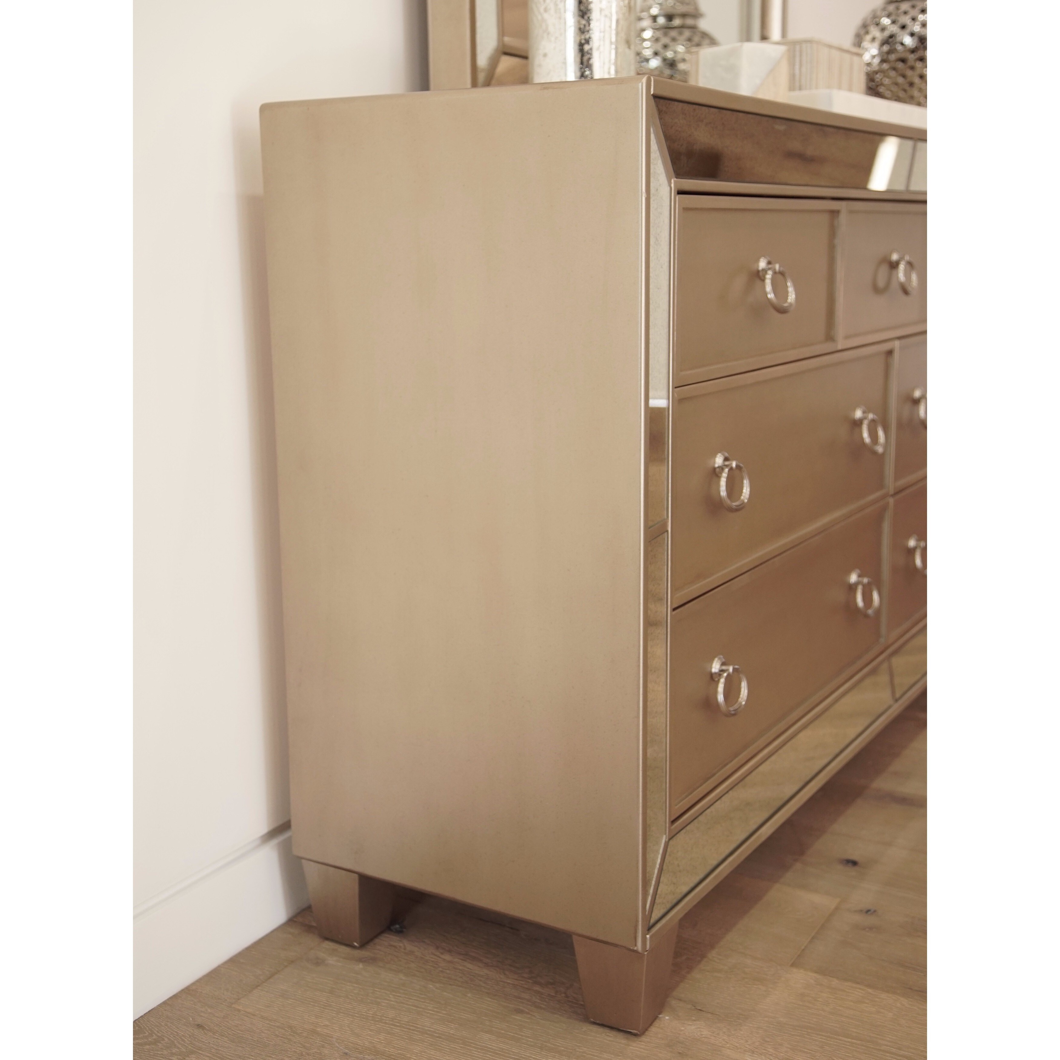 Shop Abbyson Chateau Mirrored 7 Drawer Dresser And Mirror Set