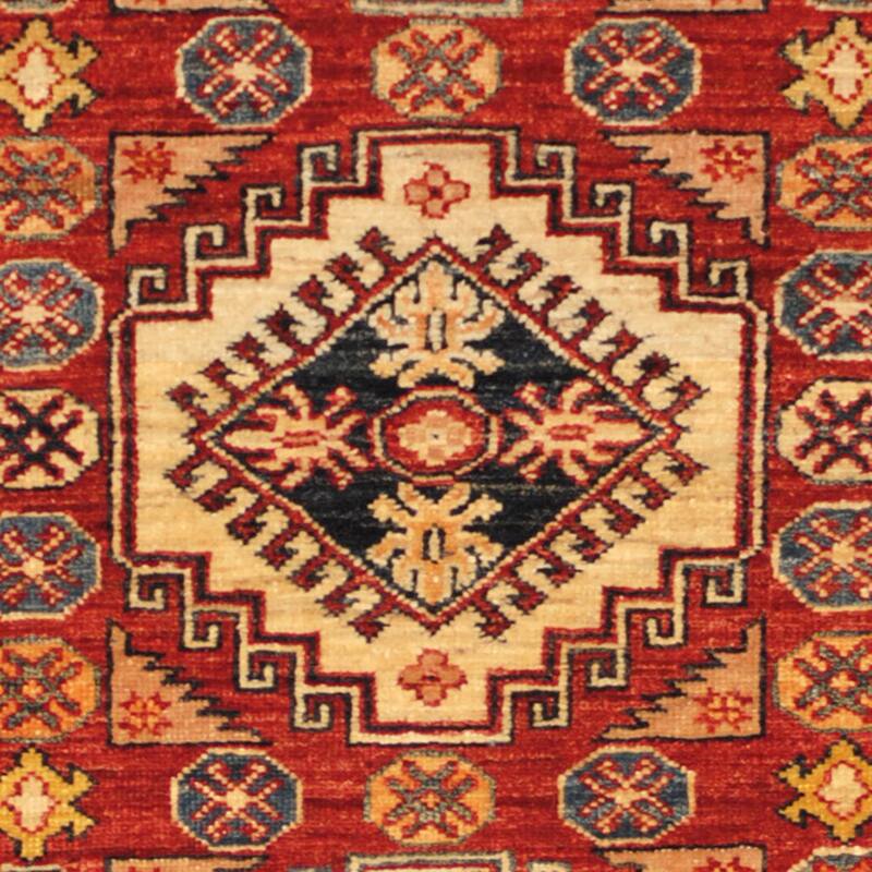 Handmade One-of-a-Kind Kazak Wool Rug (Afghanistan) - 3' x 4'9