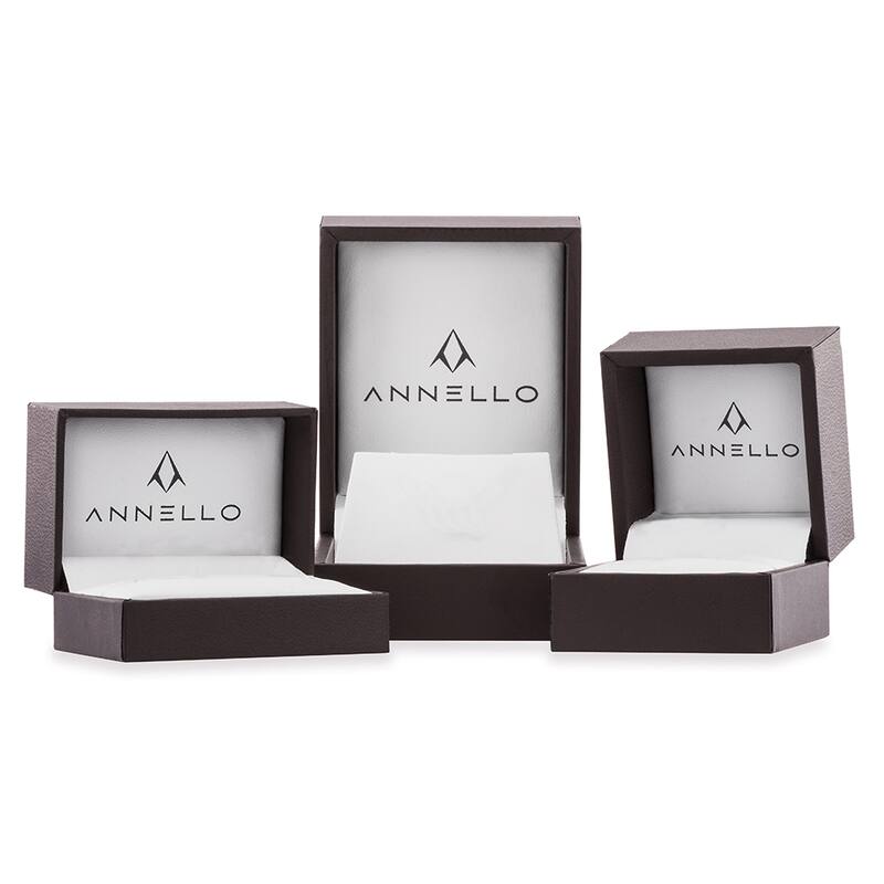 Annello by Kobelli 14k White Gold 2 1/2ct TDW Diamond Composite Rectangular Frame Bridal Rings Set
