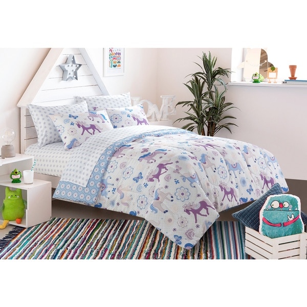 Heritage Kids Pretty Horses Toddler 4-piece Bed in a Bag with Sheet Set