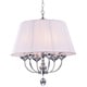 preview thumbnail 2 of 1, Zonia Chrome and Fabric 23-inch Round Pendant LIght