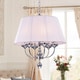 preview thumbnail 3 of 1, Zonia Chrome and Fabric 23-inch Round Pendant LIght