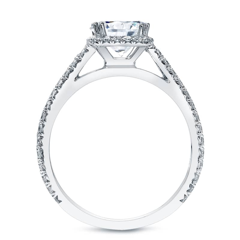 Auriya 14k Gold 1 1/2ctw Cushion-cut Halo Diamond Engagement Ring