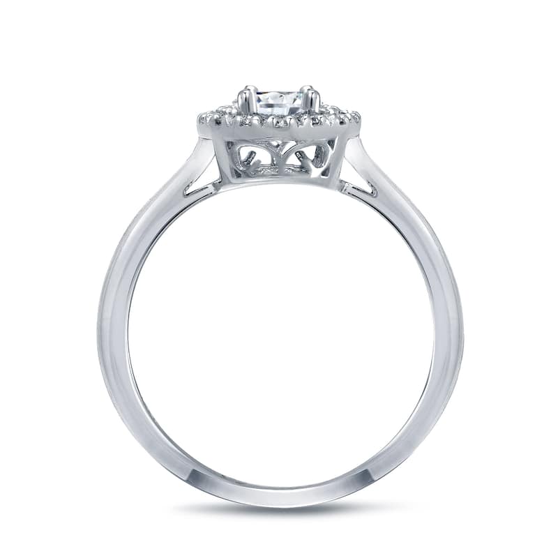 Auriya Platinum 1 1/8ct TDW Certified Oval-Cut Diamond Halo Engagement Ring