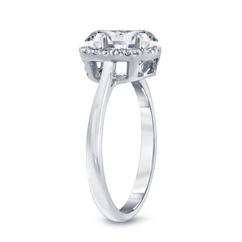Auriya Platinum 1 1/8ct TDW Certified Oval-Cut Diamond Halo Engagement Ring