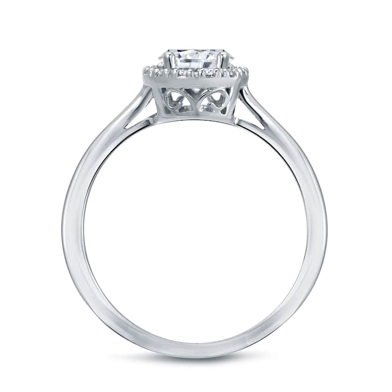 Auriya Platinum 1 1/8ct TDW Certified Oval-Cut Halo Diamond Engagement Ring (H-I, SI1-SI2)