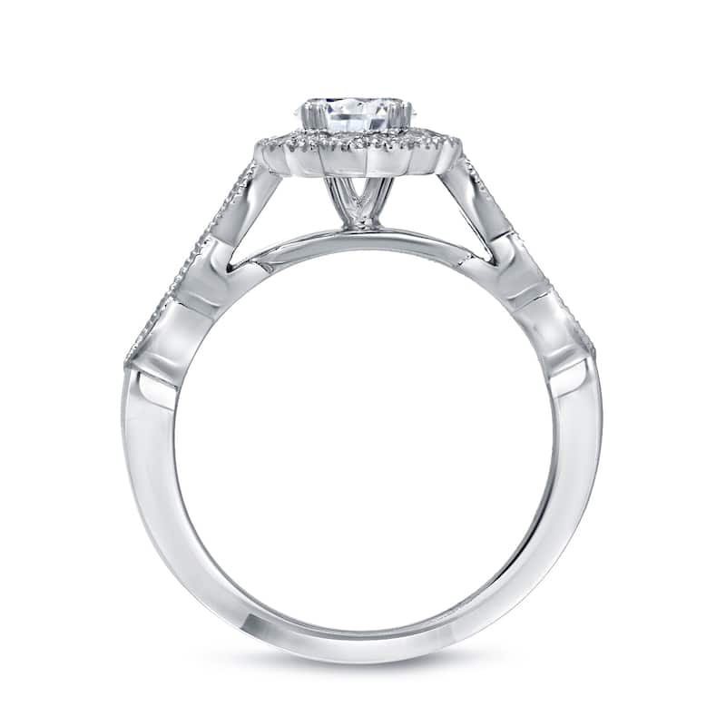 Auriya Platinum 1 3/5ctw Vintage Halo Oval Diamond Engagement Ring Set Certified