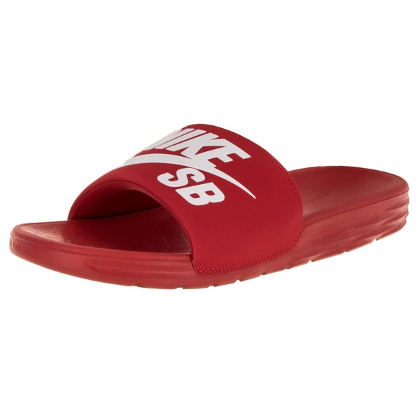 red nike sandals mens