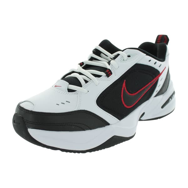 Nike Men S Air Monarch Iv White Black And Varsity Red Fabric Size 8 5 Running Shoes Overstock