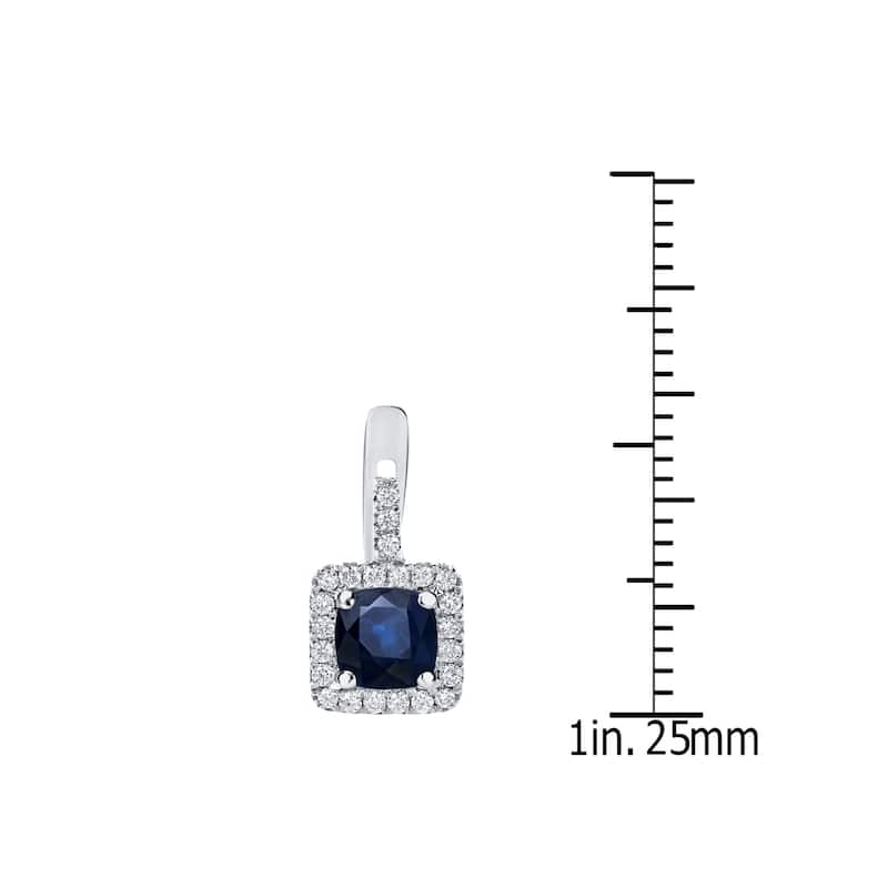 Auriya 2ct Cushion-cut Blue Sapphire Halo Diamond Earrings 2/5ctw 14k Gold