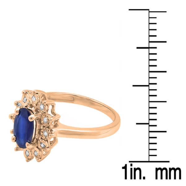 Kate Middleton Diana Replica 14k Gold 1ct Round Diamond With Oval Blue Sapphire Royal Engagement Ring I J I2 I3 Overstock