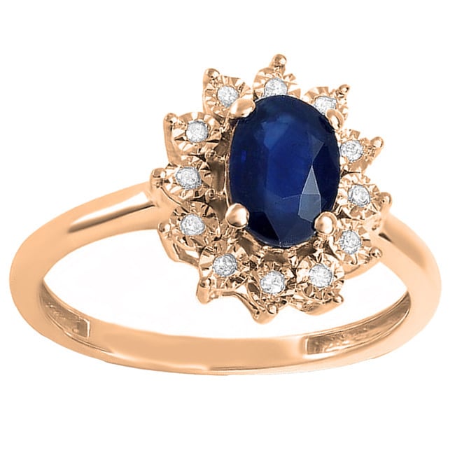 Kate Middleton Diana Replica 14k Gold 1ct Round Diamond With Oval Blue Sapphire Royal Engagement Ring I J I2 I3 Overstock