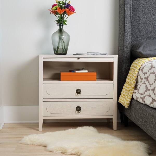 Shop Black Friday Deals On White Grant 2 Drawer Large Nightstand By Haven Home Overstock 13430556